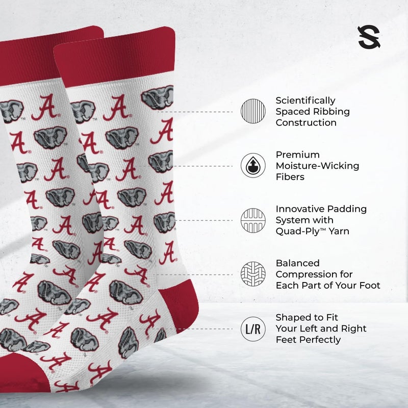 Strideline Store NCAA Mens Repeat Logo Dress Socks-Team Colors-One Size Fits Most -M/L (8-12) - Image 2
